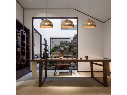 Boho Bamboo Rattan Chandelier