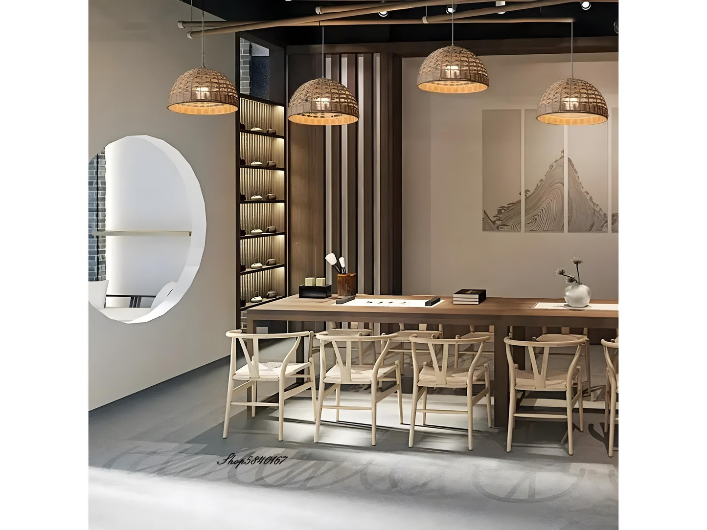 Boho Bamboo Rattan Chandelier