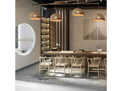 Boho Bamboo Rattan Chandelier