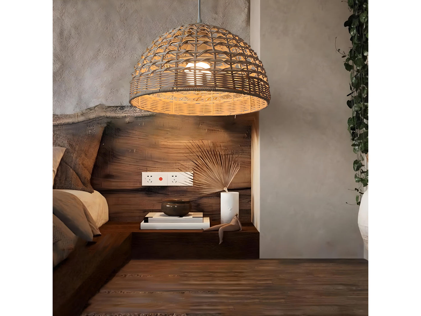 Boho Bamboo Rattan Chandelier
