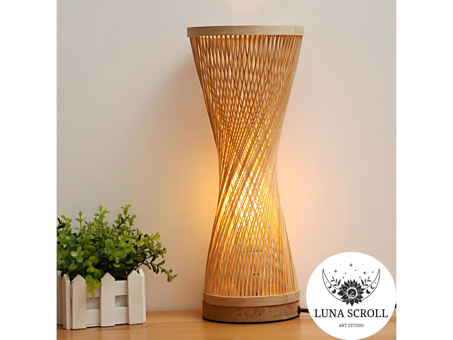 Handmade Bamboo Rattan Table Lamp