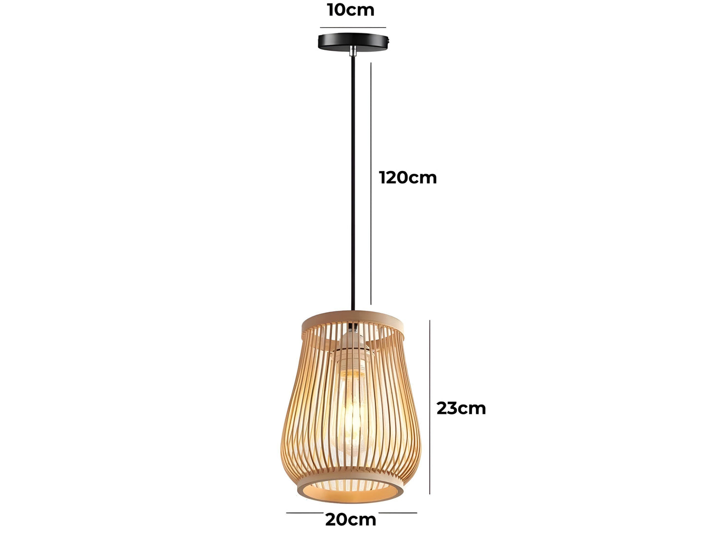 Japanese Wooden Pendant Light