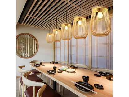 Japanese Wooden Pendant Light