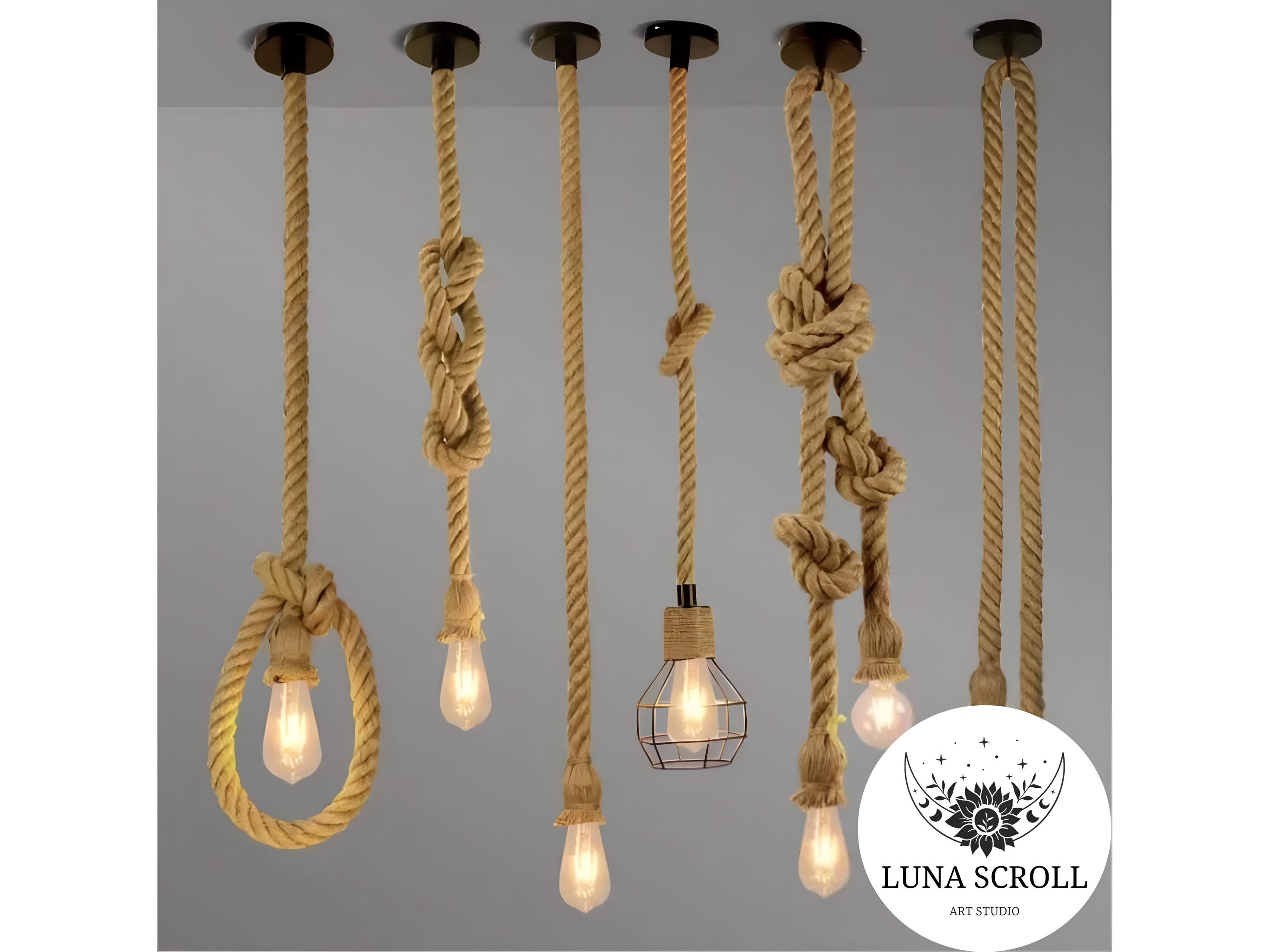 Rustic Double Rope Pendant Light