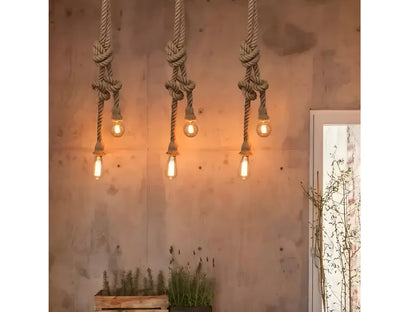 Rustic Double Rope Pendant Light