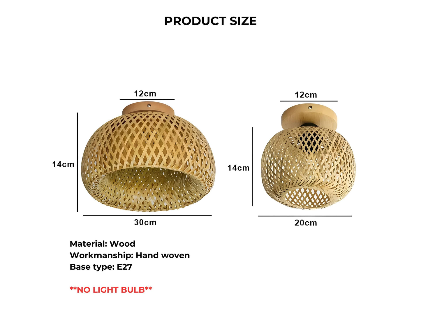 Handwoven Bamboo Ceiling Lamp