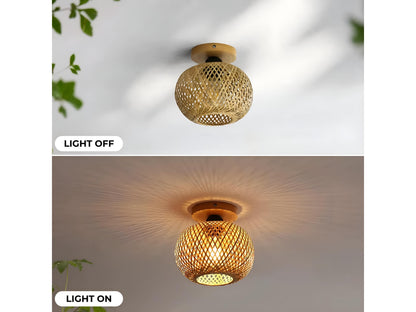 Handwoven Bamboo Ceiling Lamp