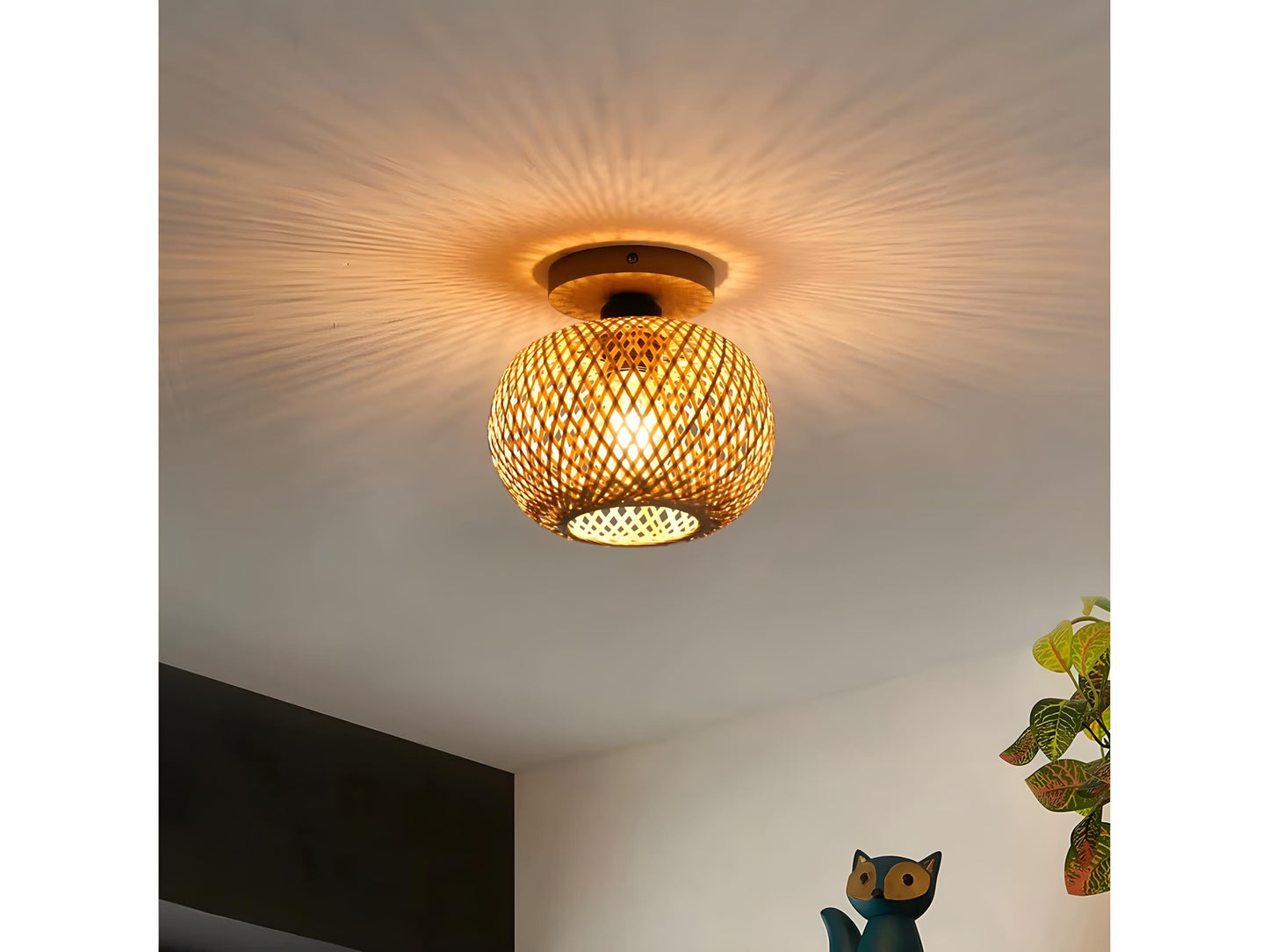 Handwoven Bamboo Ceiling Lamp