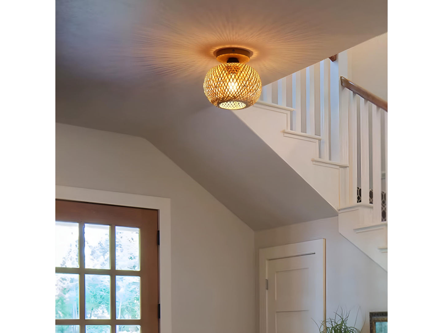 Handwoven Bamboo Ceiling Lamp