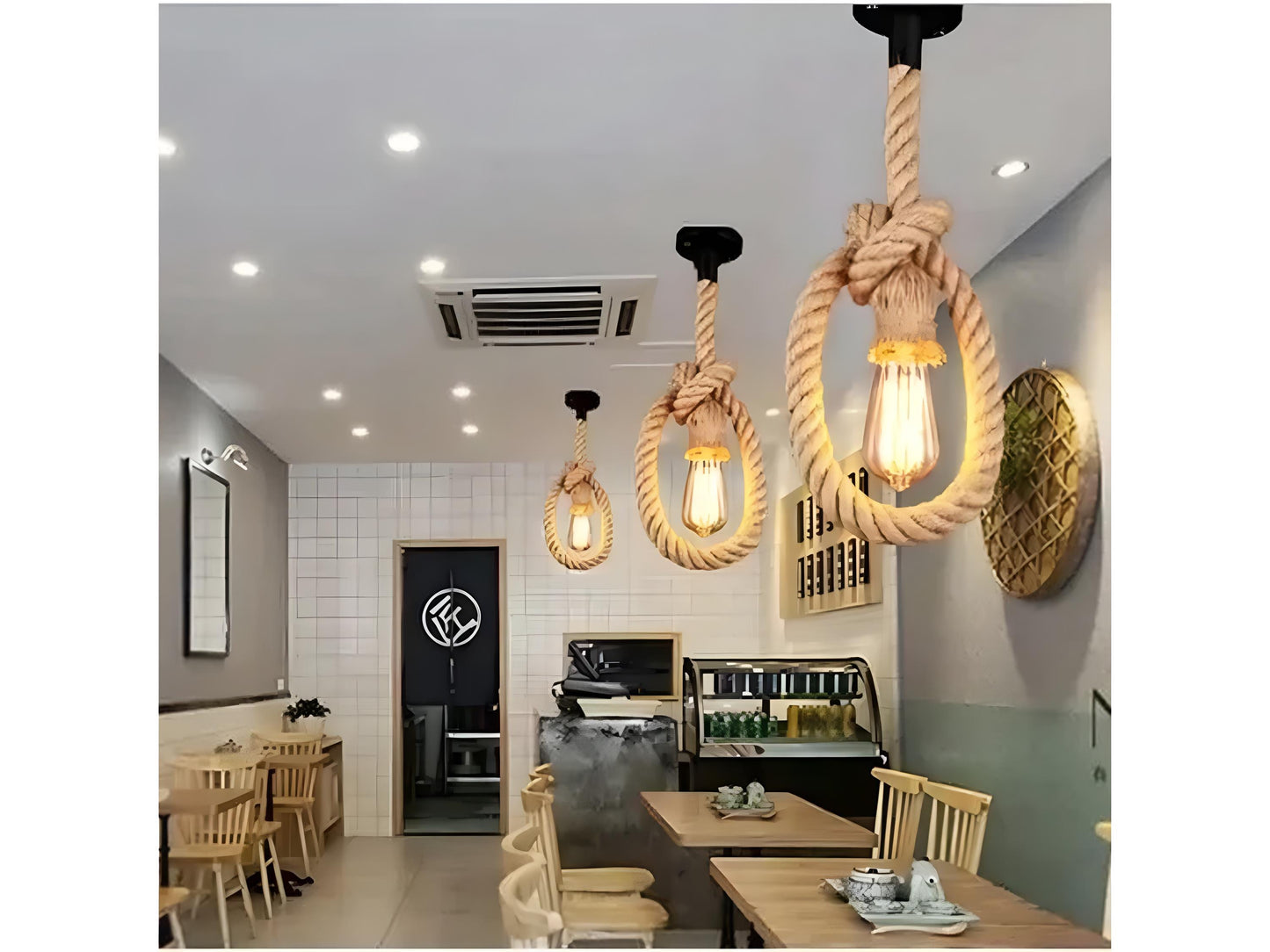 Rustic Double Rope Pendant Light