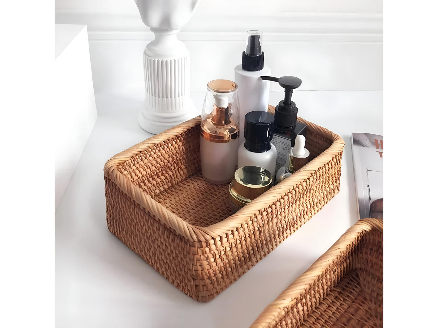 Handwoven Rattan Storage Basket
