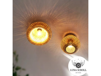 Handwoven Bamboo Ceiling Lamp