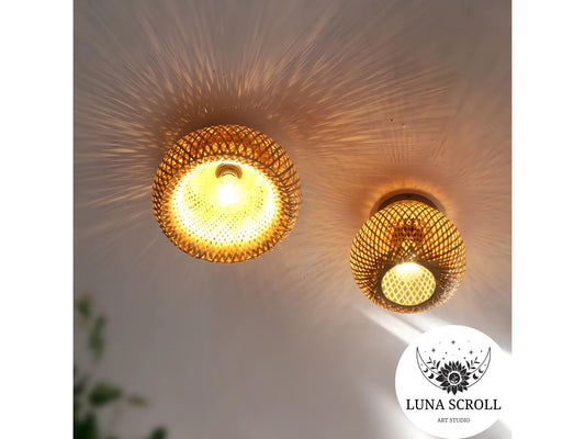 Handwoven Bamboo Ceiling Lamp