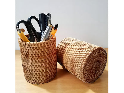 Handmade Rattan Utensil Organizer
