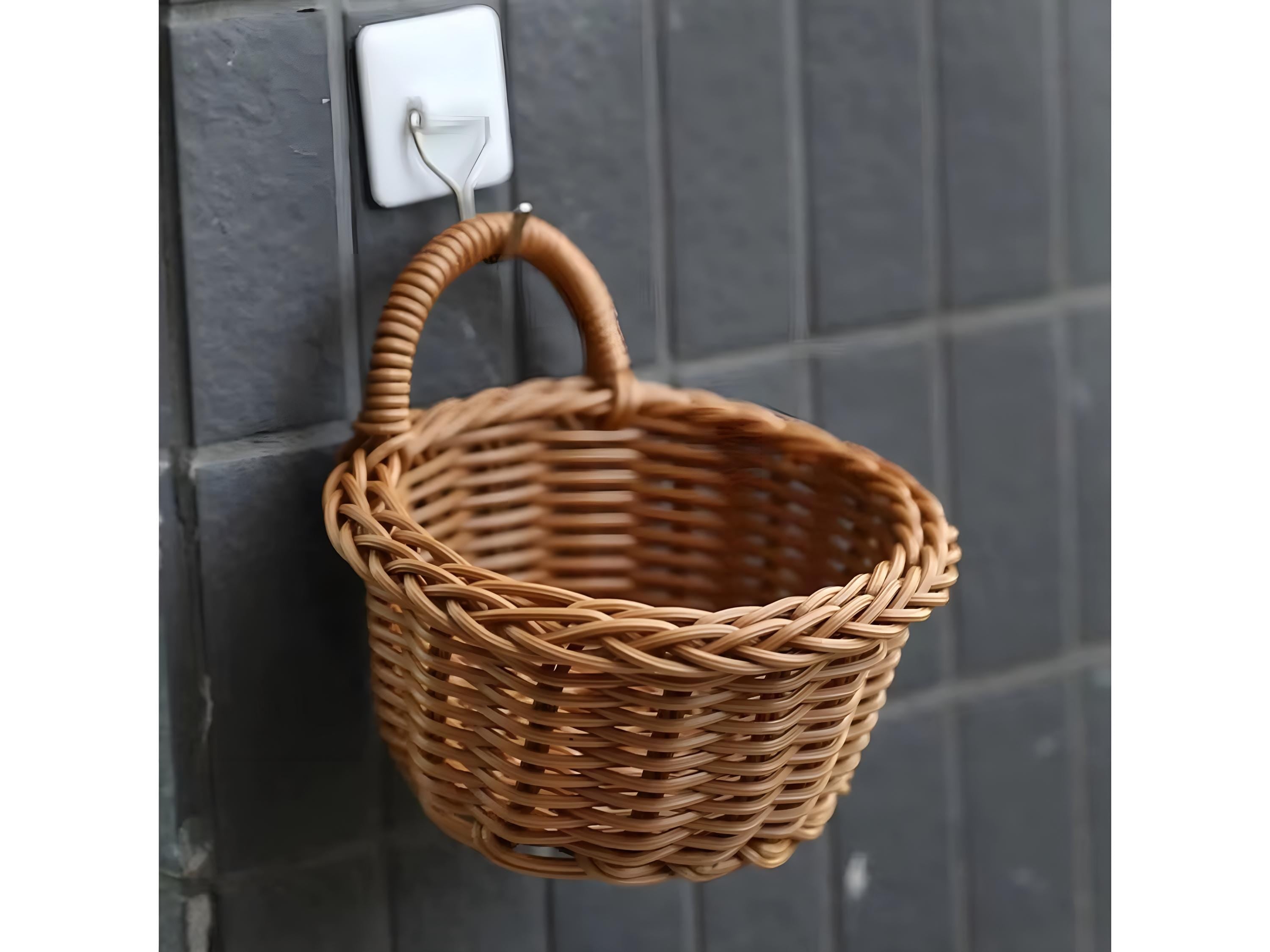Wall Mounted Wicker Basket
