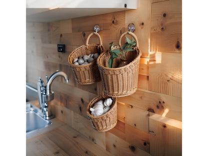 Wall Mounted Wicker Basket