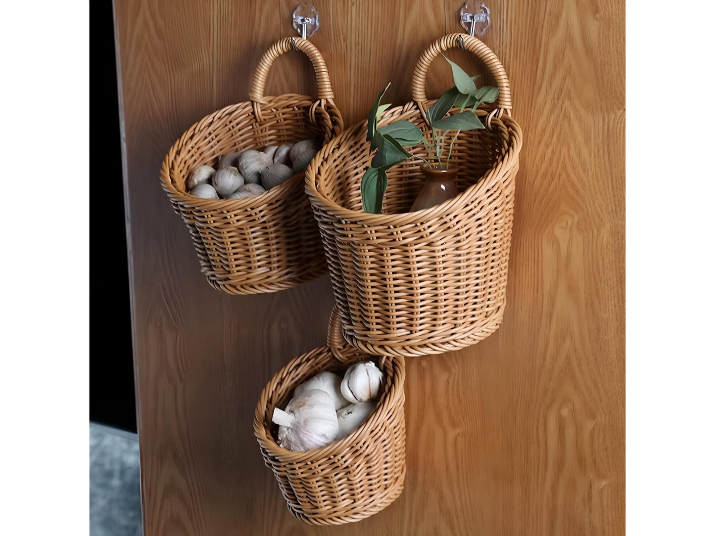 Wall Mounted Wicker Basket