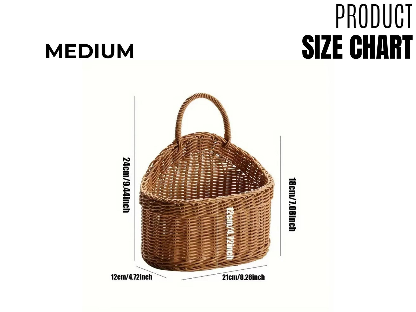 Wall Mounted Rattan Style Basket