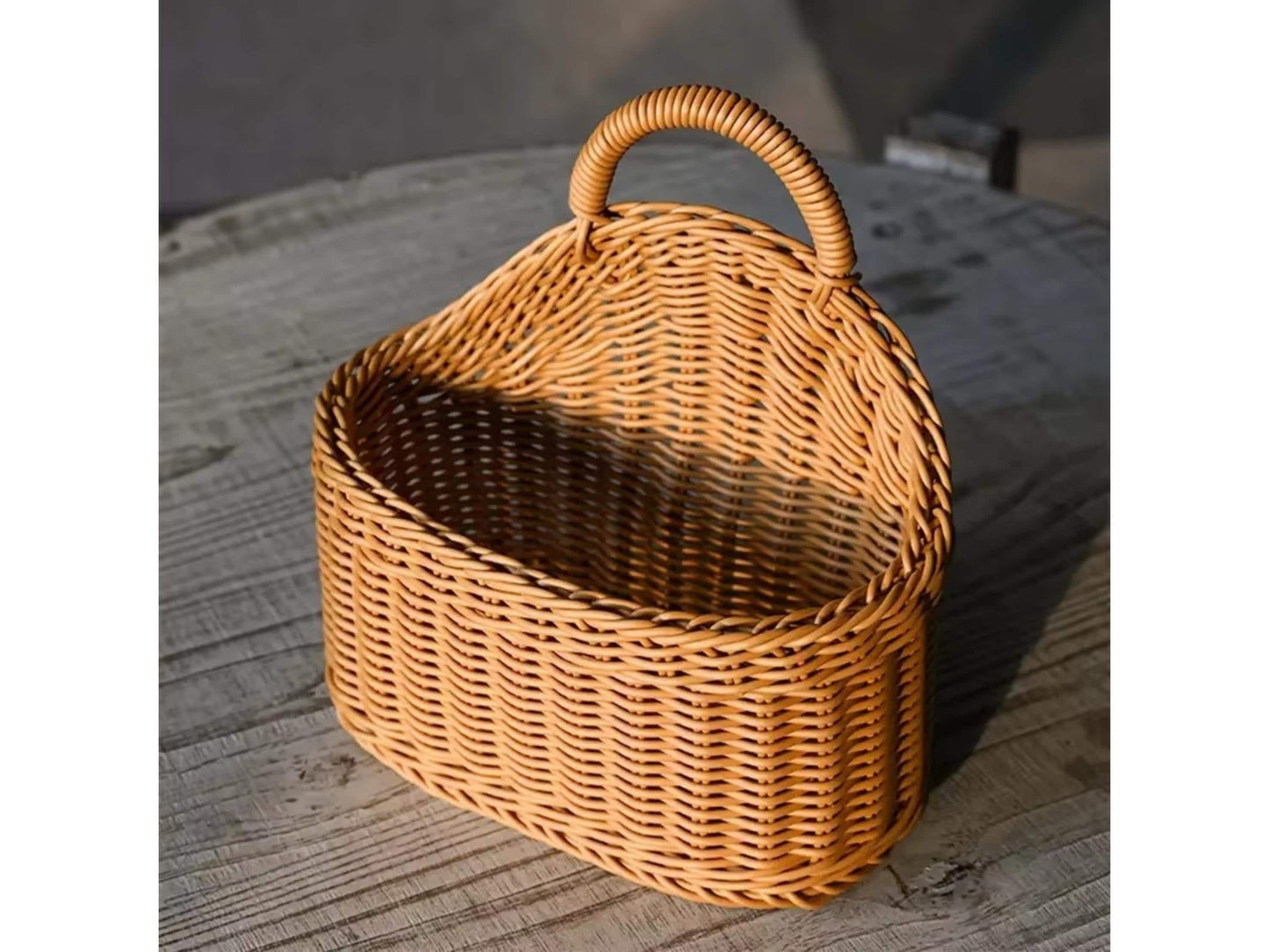 Wall Mounted Rattan Style Basket