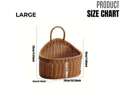 Wall Mounted Rattan Style Basket