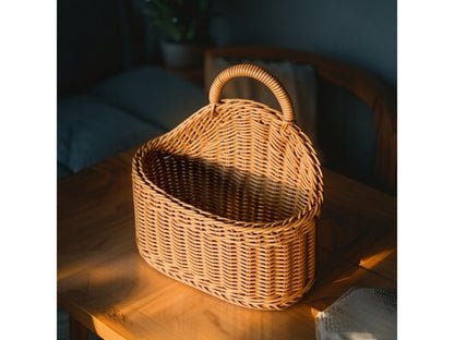 Wall Mounted Rattan Style Basket