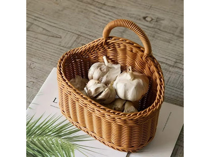 Wall Mounted Rattan Style Basket