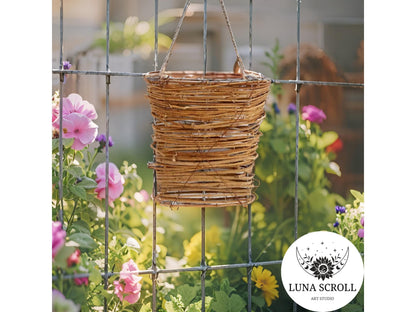Handwoven Rattan Door Basket