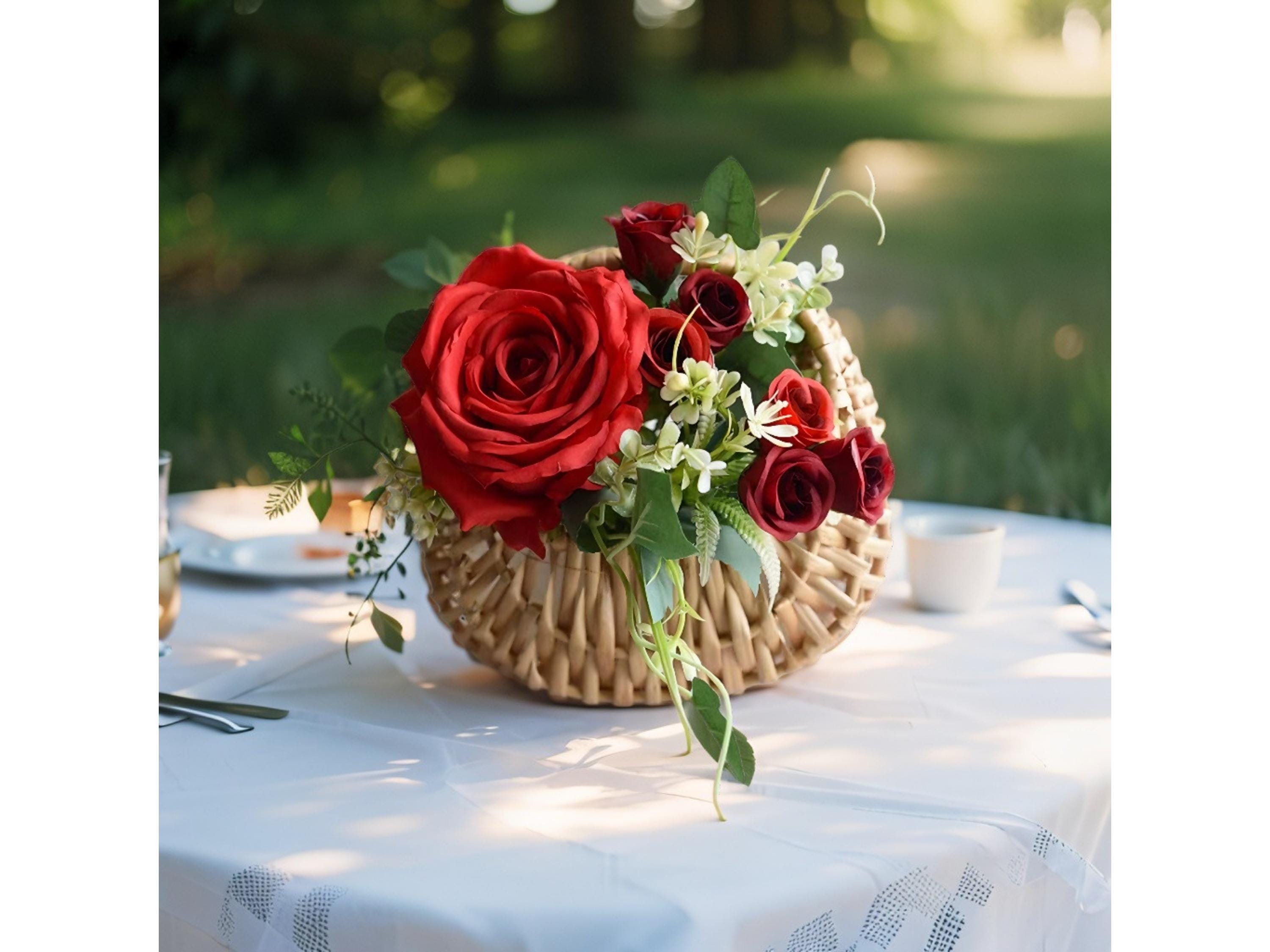Half Moon Wicker Basket with Handle