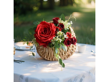 Half Moon Wicker Basket with Handle
